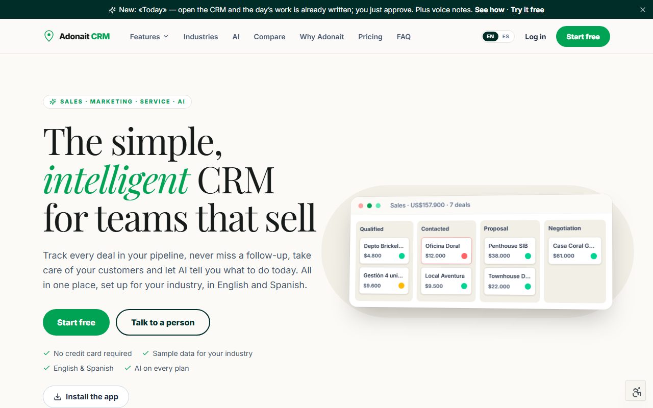 Adonait CRM — screenshot